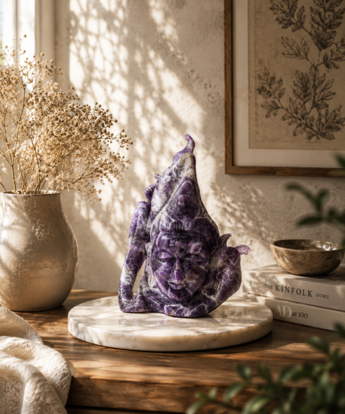 Amethyst Shiva Head